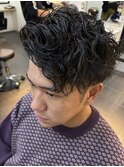 メンズ七三ショートパーマ