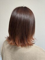カペリベラ CapelliBella 香里園店&nbsp;テールカラー／オレンジピンク／外ハネ／20代30代