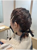 ☆ボブヘアセット♪♪編み込みアレンジ～☆