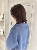 YOKE 切りっぱなしボブ外ハネボブアッシュグレーベージュ艶髪