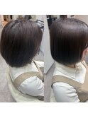 襟足ギリギリフラットボブ