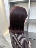 ブリーチなしで出来るワインレッド×外ハネボブ