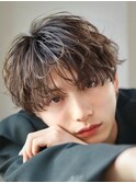 韓国フェザーパーマニュアンスパーマセンターパートショート