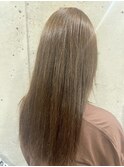 艶髪ストレートロングヘア美シルエット透明感ベージュカラー