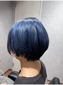 ブルーシルバーアッシュブルージュ透明感グラデーション