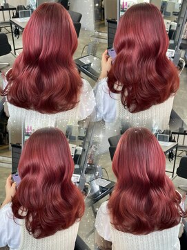 シエンゴールド(CIEN gold) ワインレッドカラー/ブリーチ/暖色#浜松駅#カラー#ブリーチ