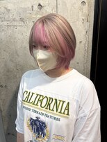 ムード(mood)&nbsp;ミルクティー×ピンク/ショートカット/デザインカラー/暖色系/