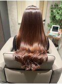 髪質改善リタッチカラー×髪質改善トリートメント×コテ使用