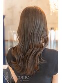 ♪オリーブグレー小顔レイヤーカットクラゲヘアーココアベージュ
