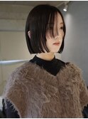 ボブ×暗髪グレージュ