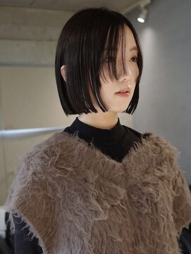 ボブ×暗髪グレージュ