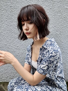 ジェコ ブラン(gecko. brun) ワンポイントカラーが可愛いボブ