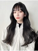 グレーロング_アースカラーくびれヘアツートンカラー_9106