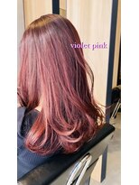 アン たまプラーザ(un) 重ためのミディアム+バイオレットピンク【髪質改善オージュア】