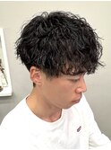 ツイストスパイラルパーマ/波巻き/ツーブロックマッシュ/メンズ