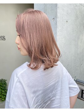 ブルックス ハイトーンボブ　ミルクティーピンク　ミルクティーカラー