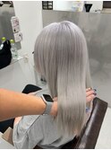 韓国風カラー　ダブルカラー　シルバーホワイトカラー