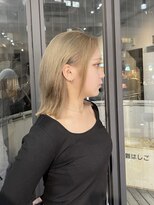 ブレンド 渋谷(BLend)&nbsp;マチルダボブ前髪ハイライトグレージュ