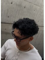 イーラ アメ村店(era) 黒髪サーフバックパーマ/メンズ/刈り上げ/眉毛/ツイスト