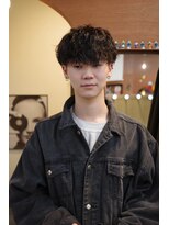 エディ(Edy)&nbsp;メンズマッシュ波巻きスパイラルパーマケアパーマ眉毛カット岡山