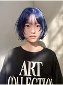 【GEEKS渋谷】レイヤーボブ/顔周りカット/アイスブルー/夏カラー