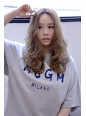 大人♪センターパート×ハイトーングレージュ
