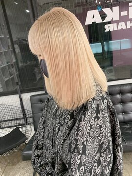 ディーカヘアーセンダイ(Di KA HAIR sendai) 切りっぱなし/ボブ/ロブ/ブロンド/ホワイトベージュ/ブリーチ