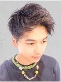 20代30代40代大人モテ髪ツーブロックアップバングメンズショート