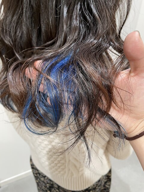 インナーカラー×裾カラー×ブルー