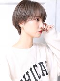 大人可愛い小顔ツヤ髪ツヤ感前下がりショートボブA9