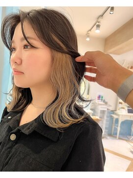 ロンド ストラーダ 心斎橋(Lond strada) 韓国前髪顔周りロング×インナーグレージュ[心斎橋/髪質改善]