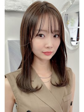 ヘアーズ ベリー 石山店(hairs BERRY) ★BERRYピンクブラウンフレアバングフェイスレイヤー美髪韓国風