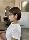 伸ばしかけボブ×柔らかグレージュカラー