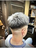 ホワイトメッシュ シルバーメッシュ スキンフェード 池袋