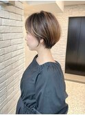 白髪ぼかし/ひし形/癖毛/大人ショートボブ/60代50代40代