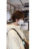 耳掛けショートボブ【イルミナカラー/縮毛矯正/髪質改善】