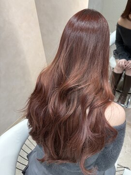 ロンド リリー 銀座(Lond Lily) ミニウルフチェリーブラウンブリーチなしレイヤー韓国前髪/銀座