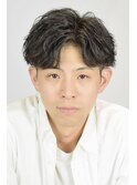 フェザーパーマ刈り上げセンターパートフェードカット