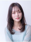 レイヤーカット/小顔/シースルーバング/大人かわいい/前髪