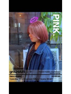 グリット ヘアープラス(grit.HAIR|+) 【grit.】ピンク × ボブ