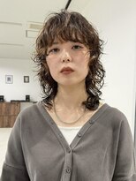 ナービス(NARVIS)&nbsp;ミディアムウルフ/レイヤーカット/パーマ/ブラウンアッシュ