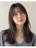 リタ 枚方(Rita)&nbsp;夏カラーミディアムロングレイヤー暗め顔周り韓国ヘア◎