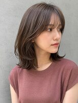 トリニティ(trinity) 髪質改善 レイヤーウルフ シースルーバング グレージュカラー
