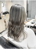 ブリーチ2回 バレイヤージュ シルバーベージュ