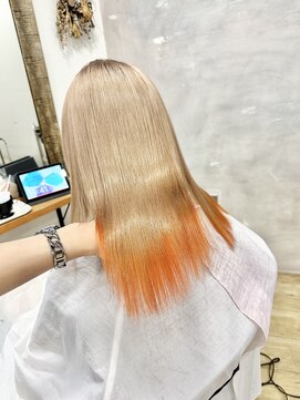 ロア 福岡天神本店(LORE) オレンジ裾カラー◎natsu