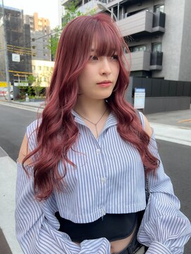 カフカ(CAFCA) ケアブリーチ/ラベンダーピンク/巻き髪/くびれ巻き髪