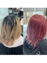 ガルボヘアー 桟橋店(garbo hair)&nbsp;ハイトーンピンクカラーツヤ髪オイルカラー
