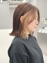 エニフォーイーストハム(Eni for eastham)&nbsp;イヤリングカラー/ミルクティーベージュ/外はねミディ