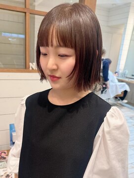 ネオリーブ アンド 渋谷店(Neolive &) 渋谷/ミニウルフ/フェザーパーマ/ボブ/ホワイトグレージュ