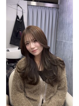 アマトウキョウ アユンチェ(AMA TOKYO×AYUNCHE) 韓国ヘア 2wayバング レイヤーカット くびれヘア 顔周り